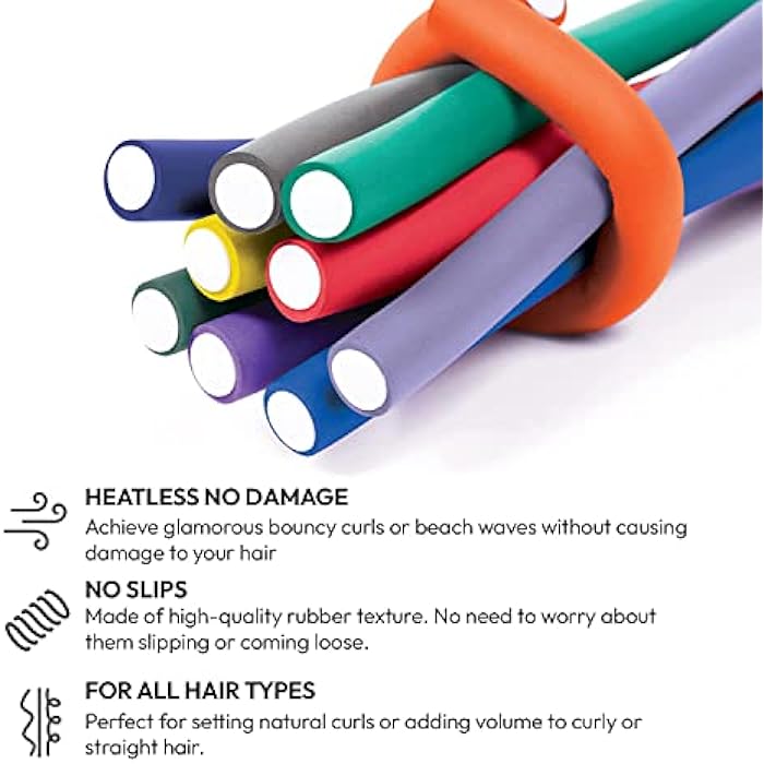MEPOINT Flexible Foam Curling Rods,Twist Foam Hair Rollers,Soft Foam No Heat Hair Rods Curlers Home Use for Women Girls Long and Short Hair to Sleep– 6 Pack - Image 2
